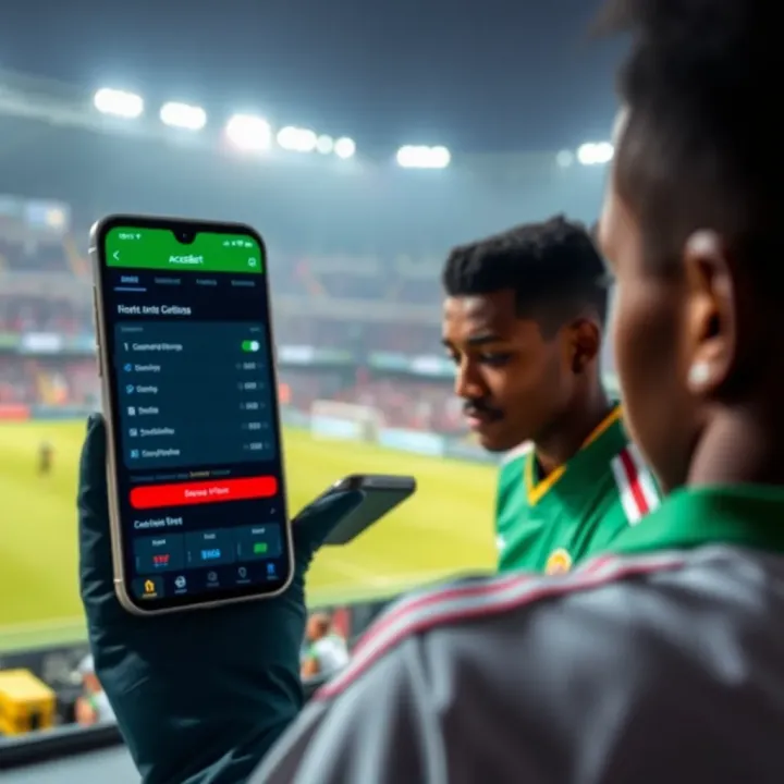 Visual representation of secure online betting options and payment methods available on AccessBet for Nigerian bettors abroad