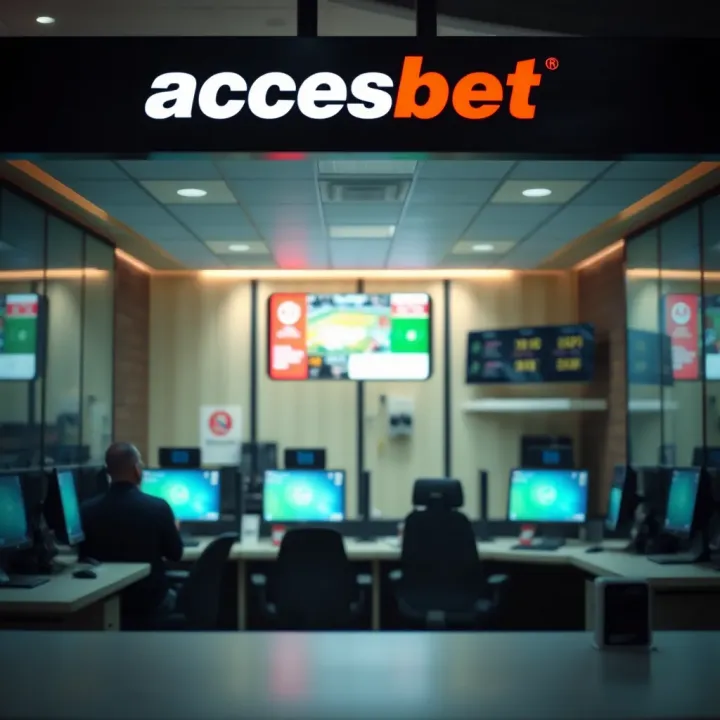 Interior view of AccessBet Betting Shop showing computers and betting terminals