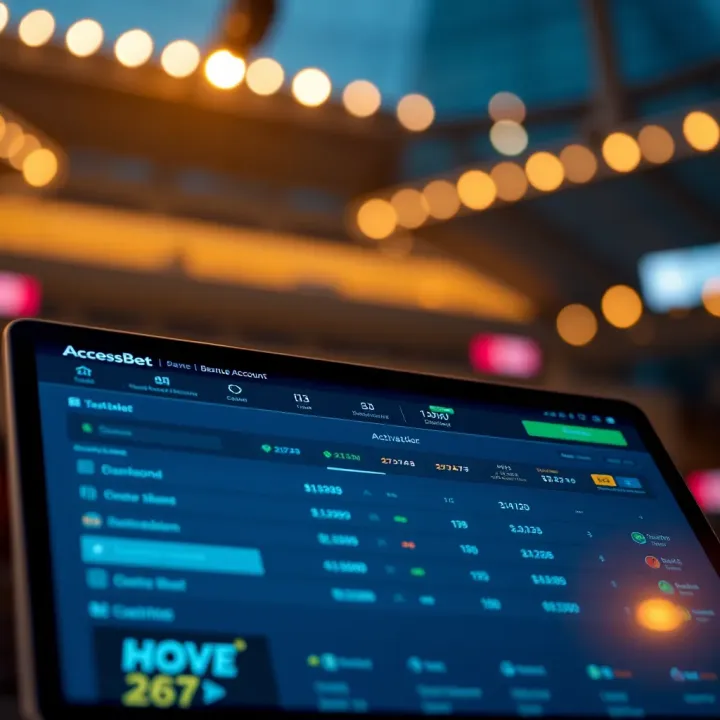 Digital dashboard showing activation of bonus account on a betting platform