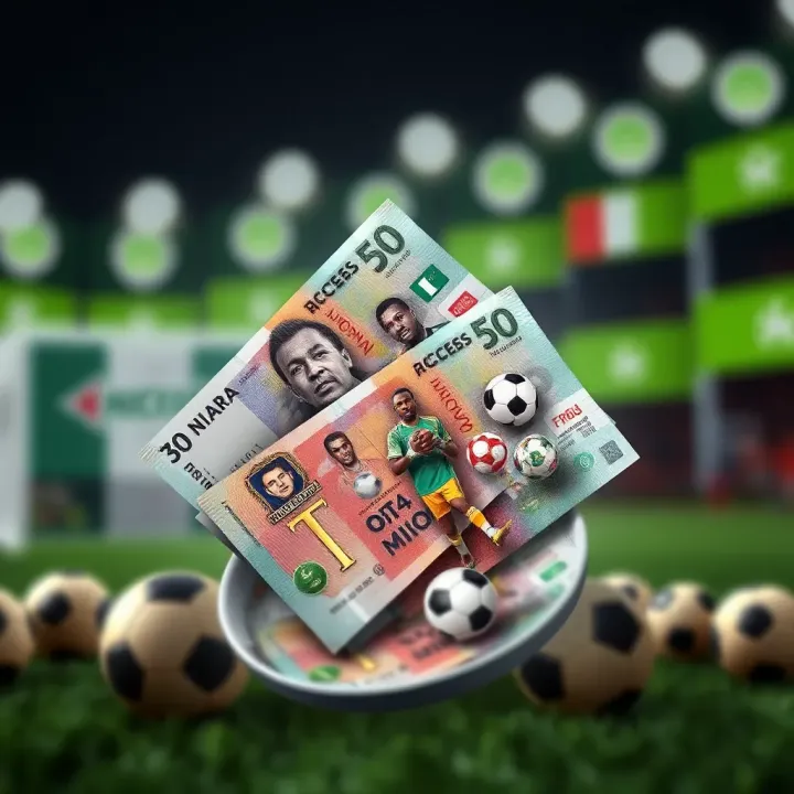 Graphic illustration of Nigerian Naira and sports icons representing betting bonuses