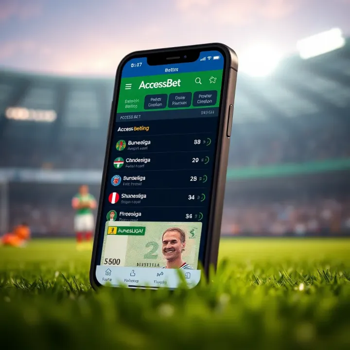 Mobile phone displaying betting markets for Bundesliga games with Nigerian currency