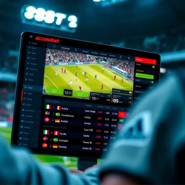 AccessBet Football Live Betting Interface Showing Real-Time Odds User interface displaying live football match with betting odds on AccessBet platform