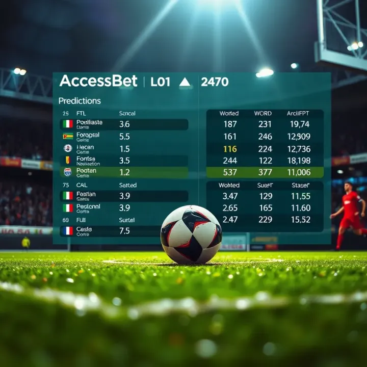 Football field with digital data overlay representing match statistics and predictions