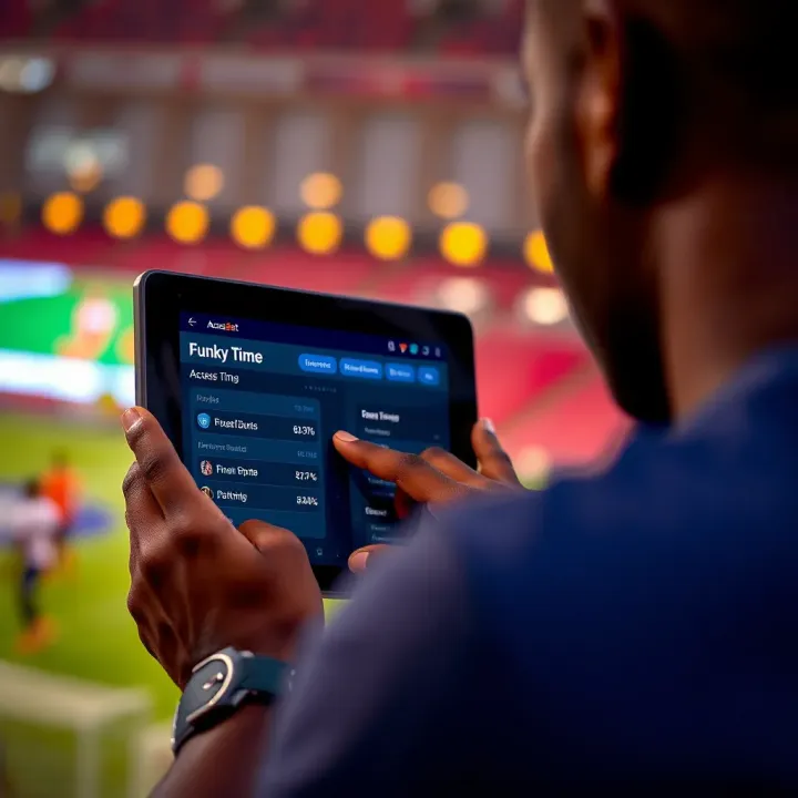 User interacting with AccessBet Funky Time betting interface on a digital device