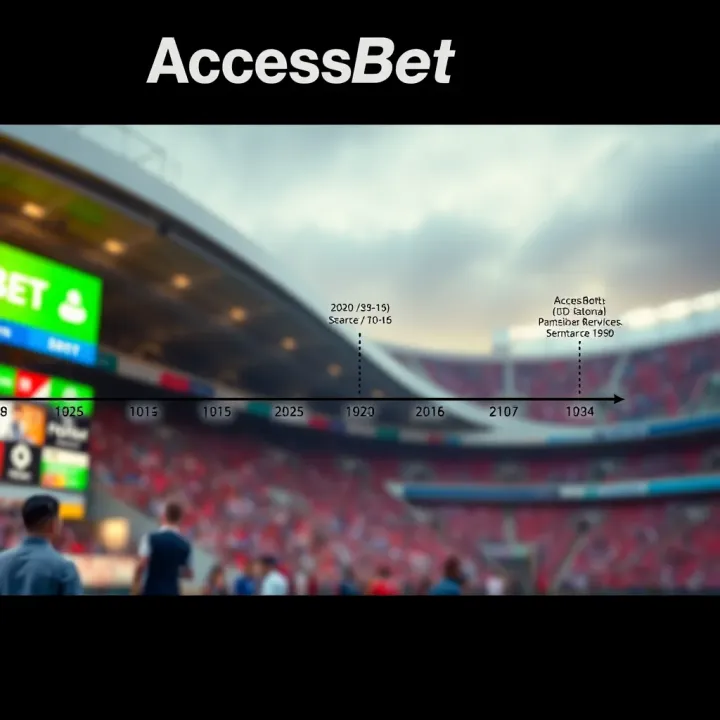 Historical timeline showing the evolution of AccessBet's services