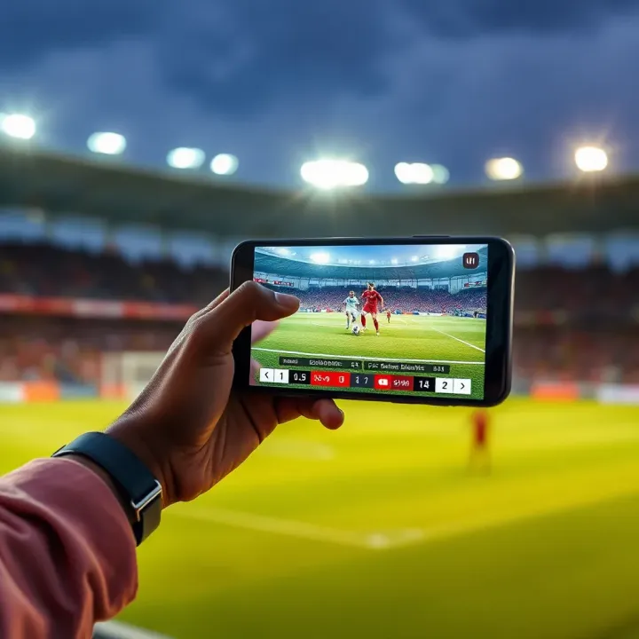 AccessBet platform displaying live football match on smartphone in Nigeria