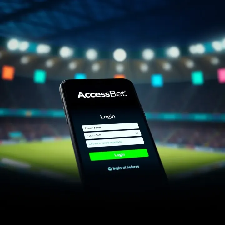 AccessBet login screen on smartphone with secure authentication features highlighted