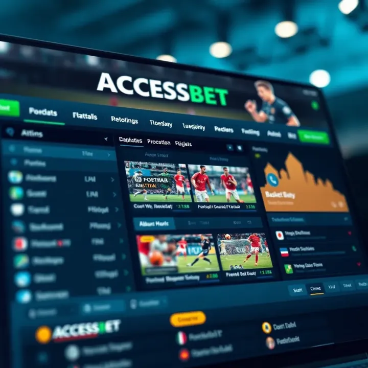 User interface of AccessBet Nigeria displaying various sports betting options including football and basketball