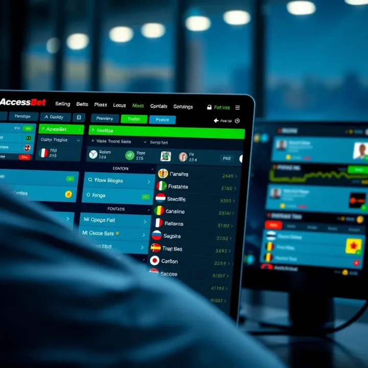 User-friendly interface of AccessBet platform showing various betting options