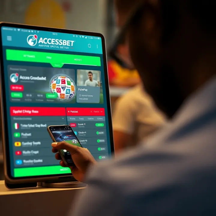 Interface of AccessBet showing dynamic sports betting options integrated with PalmPay payment gateway