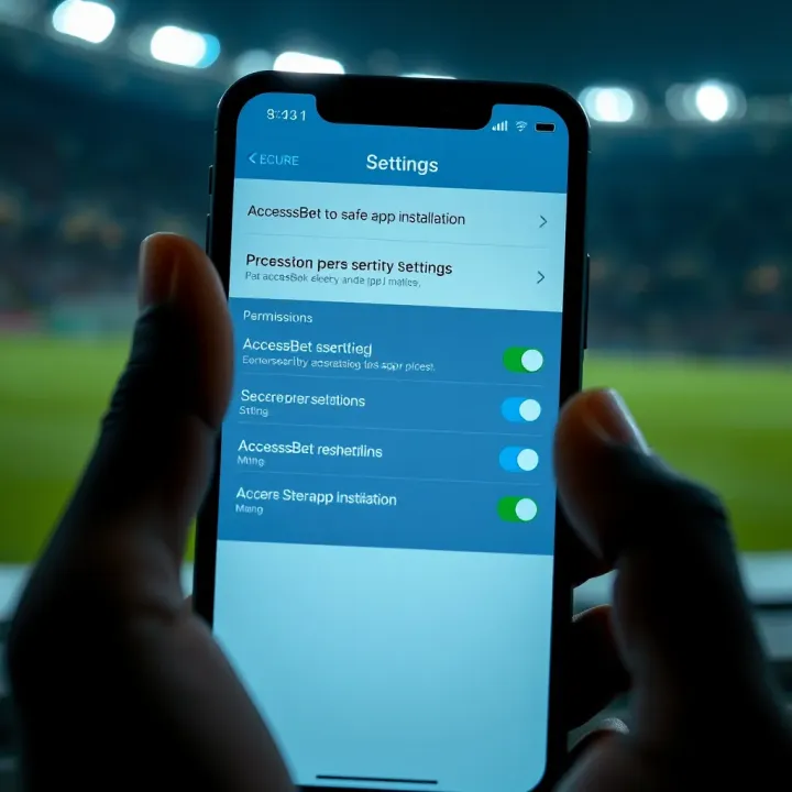 Secure mobile phone settings screen showing permissions for safe app installation