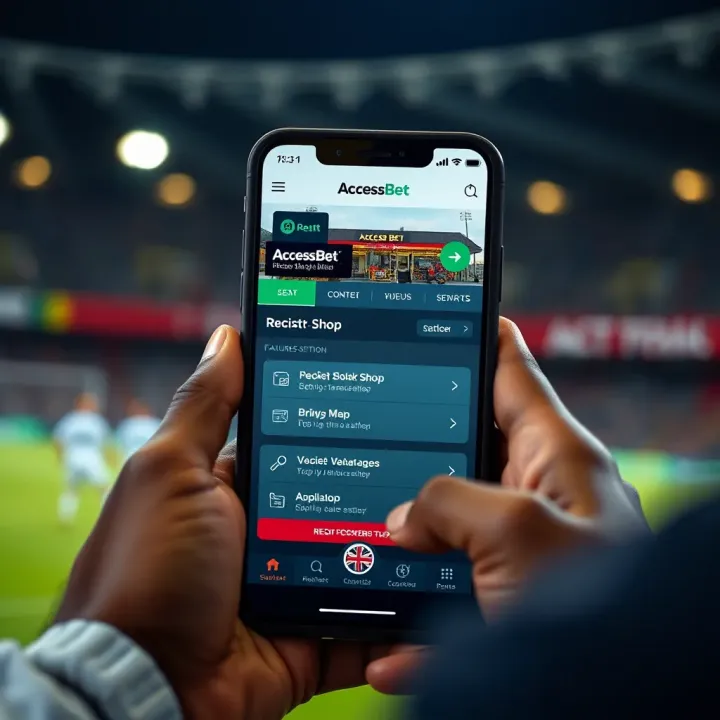 User interface displaying betting shop registration and management options on mobile device