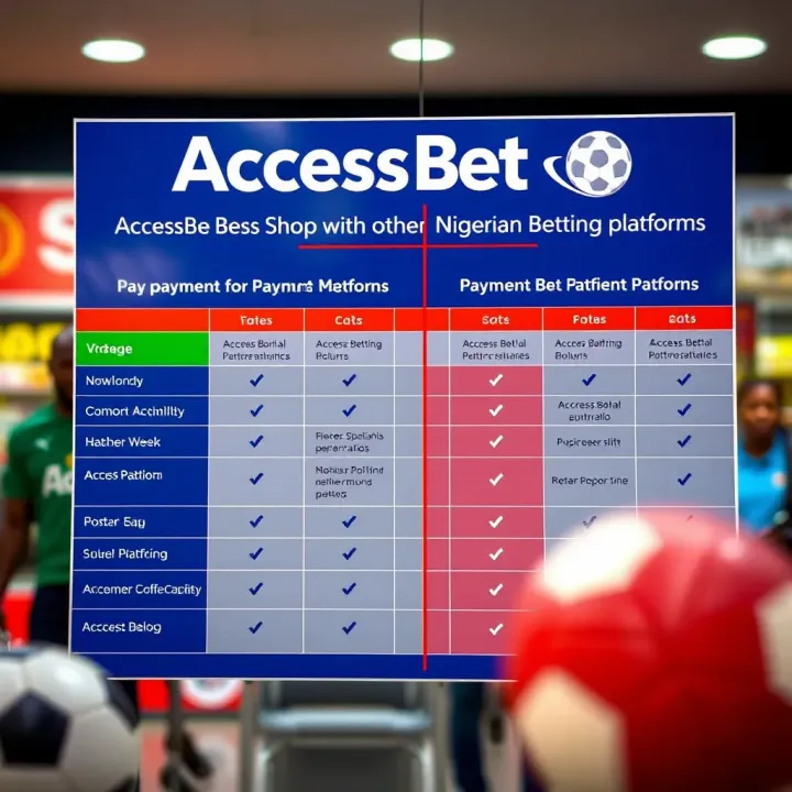 Comparison chart highlighting key features and payment methods of AccessBet Shop versus other Nigerian betting platforms