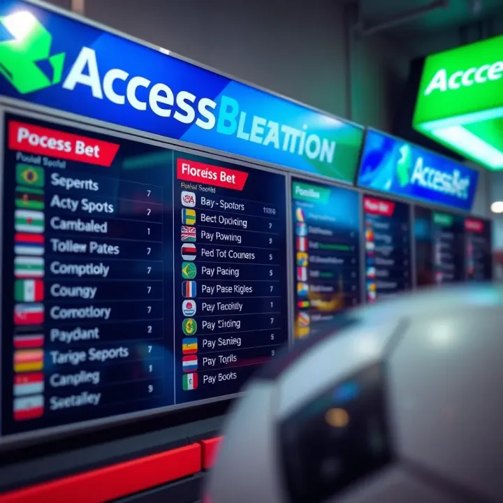 Graphic displaying popular sports and payment options available at AccessBet outlets