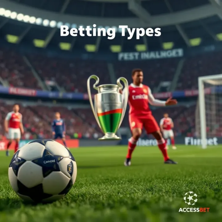 Graphical representation of various betting types and risk management strategies for Champions League