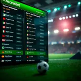 Display of various betting options and secure withdrawal features on AccessBet platform