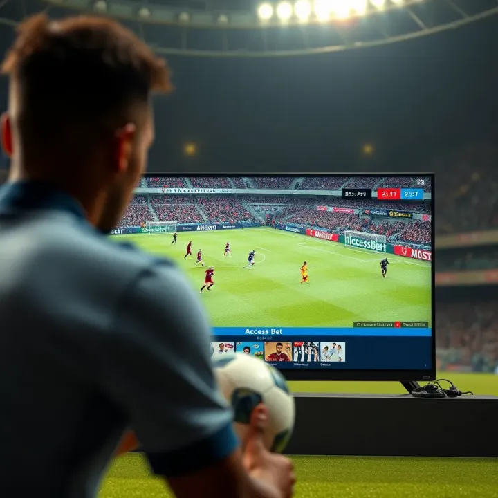 AccessBet platform showcasing live football match with clear streaming interface
