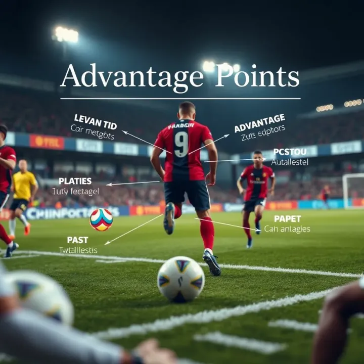 Visual Explanation of Advantage Points in Football Betting Diagram illustrating advantage points applied to football teams to balance match odds